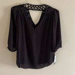 BCX Black 3/4 Sleeve Blouse. Size Mediun